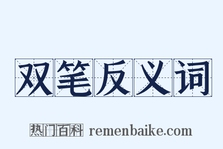双笔反义词是什么意思的图片